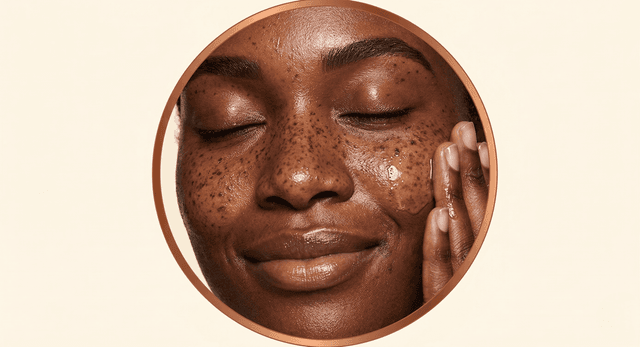 Woman smiling with skincare