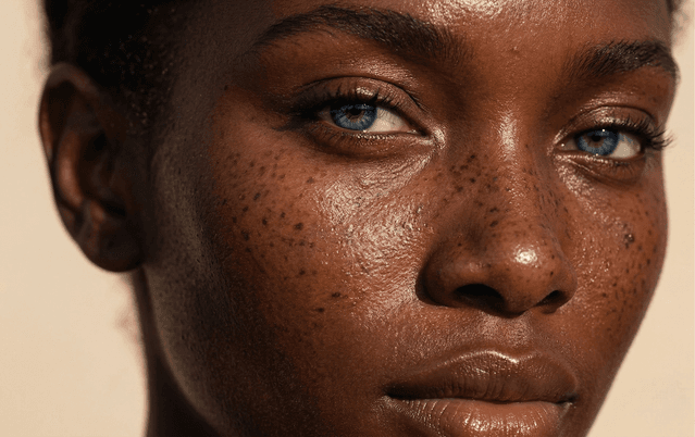 Glowing skincare model